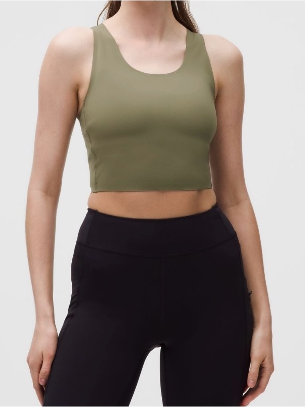 lululemon athletica Olive Green Cropped Tank Top
